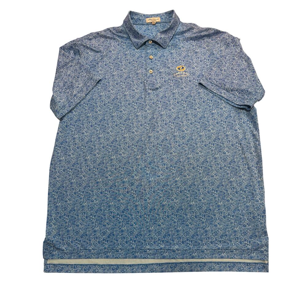 Peter Millar Men's XL Polo Shirt Summer Comfort Music Theme Pacific Dunes Preppy